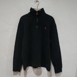 Vintage Polo by Ralph Lauren Men's Black Zip-Up Sweater Size L